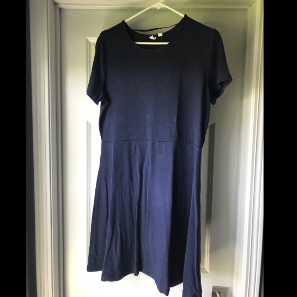 A navy blue dress
